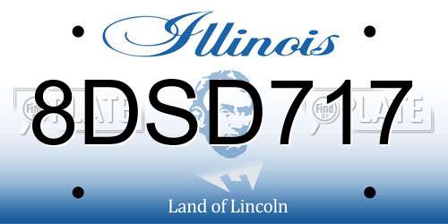 8DSD717 Illinois License Plate