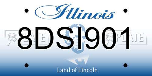 8DSI901 Illinois License Plate