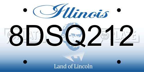 8DSQ212 Illinois License Plate
