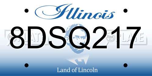 8DSQ217 Illinois License Plate
