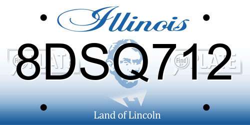 8DSQ712 Illinois License Plate