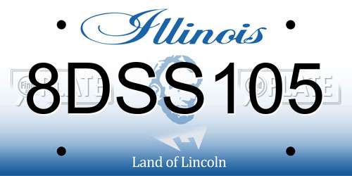 8DSS105 Illinois License Plate