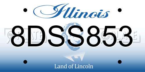 8DSS853 Illinois License Plate