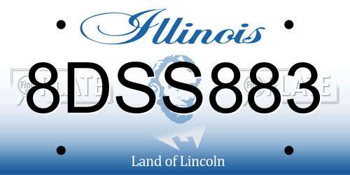 8DSS883 Illinois License Plate