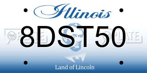 8DST50 Illinois License Plate