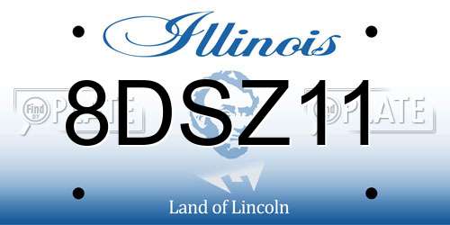 8DSZ11 Illinois License Plate