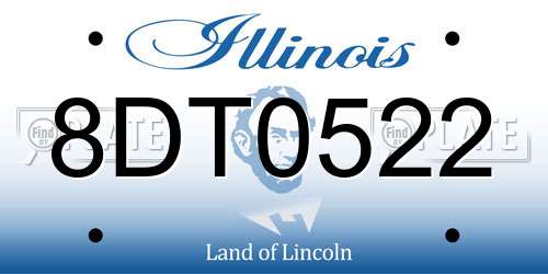 8DT0522 Illinois License Plate