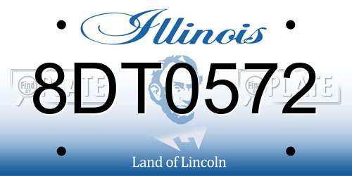 8DT0572 Illinois License Plate