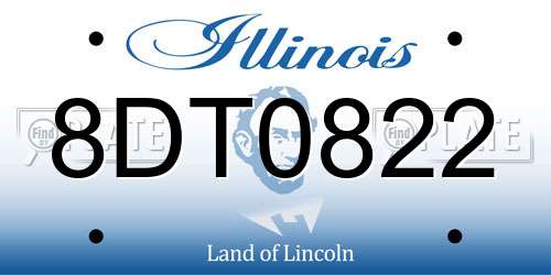 8DT0822 Illinois License Plate
