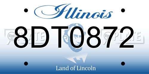 8DT0872 Illinois License Plate