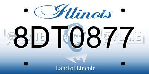 8DT0877 Illinois License Plate