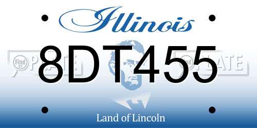 8DT455 Illinois License Plate