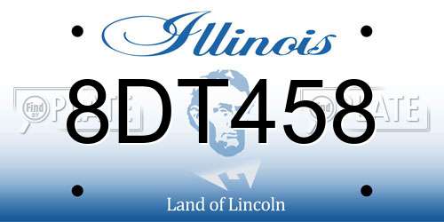 8DT458 Illinois License Plate