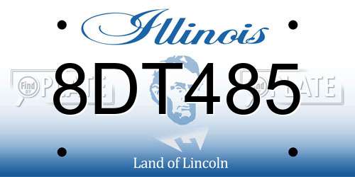 8DT485 Illinois License Plate