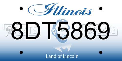8DT5869 Illinois License Plate