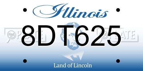 8DT625 Illinois License Plate