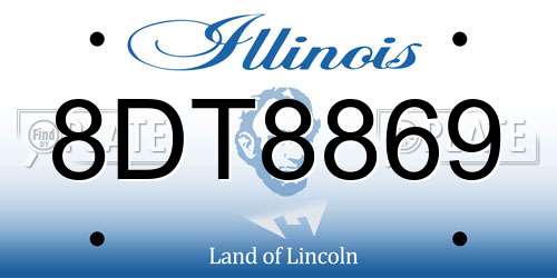 8DT8869 Illinois License Plate