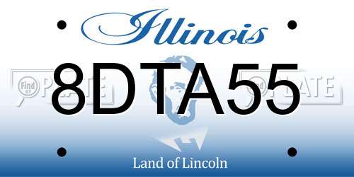 8DTA55 Illinois License Plate