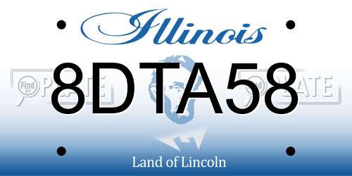 8DTA58 Illinois License Plate