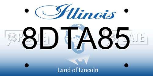 8DTA85 Illinois License Plate