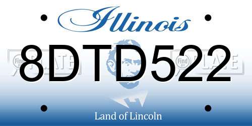 8DTD522 Illinois License Plate