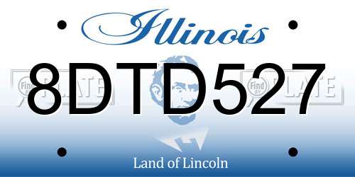 8DTD527 Illinois License Plate