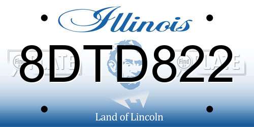 8DTD822 Illinois License Plate