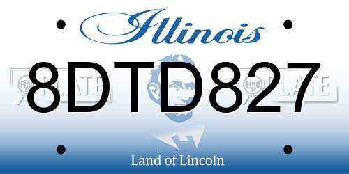 8DTD827 Illinois License Plate