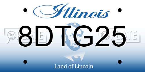 8DTG25 Illinois License Plate
