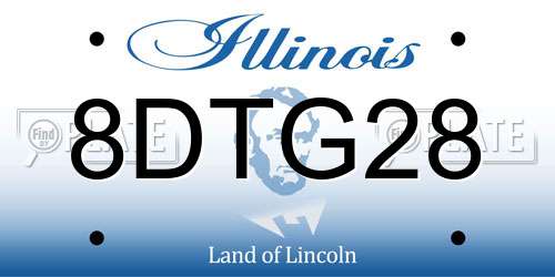8DTG28 Illinois License Plate