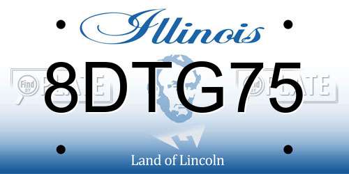8DTG75 Illinois License Plate