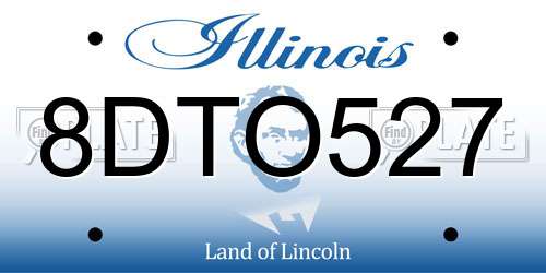 8DTO527 Illinois License Plate