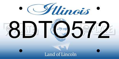 8DTO572 Illinois License Plate