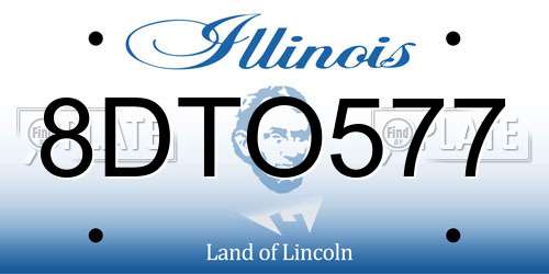 8DTO577 Illinois License Plate