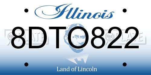8DTO822 Illinois License Plate