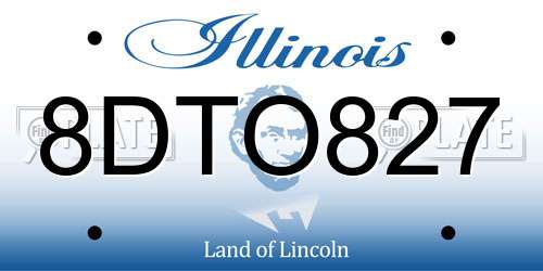 8DTO827 Illinois License Plate