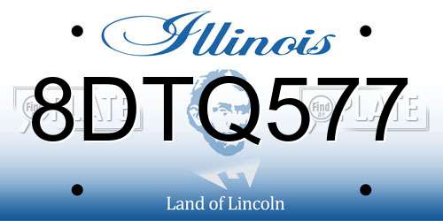 8DTQ577 Illinois License Plate