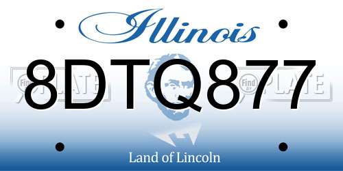 8DTQ877 Illinois License Plate