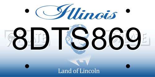 8DTS869 Illinois License Plate