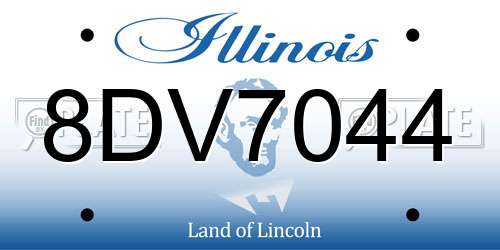 8DV7044 Illinois License Plate