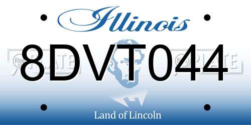 8DVT044 Illinois License Plate
