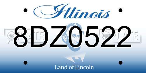 8DZ0522 Illinois License Plate