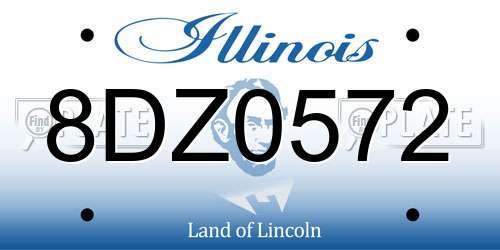 8DZ0572 Illinois License Plate