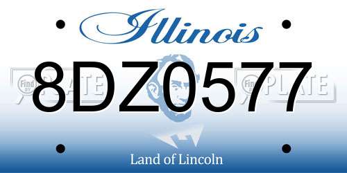 8DZ0577 Illinois License Plate