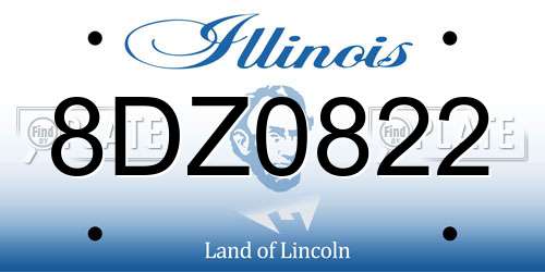 8DZ0822 Illinois License Plate