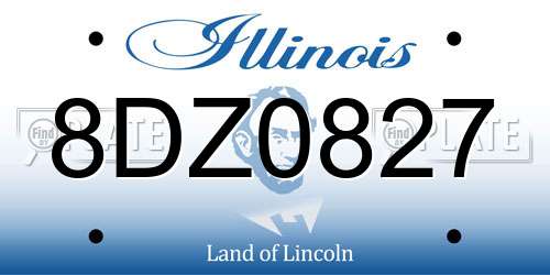 8DZ0827 Illinois License Plate