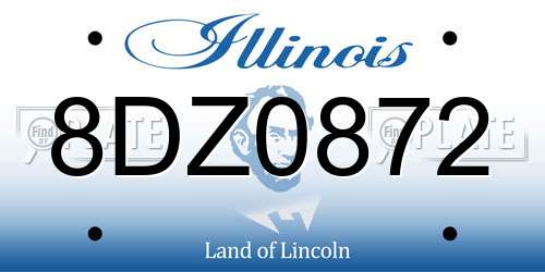 8DZ0872 Illinois License Plate