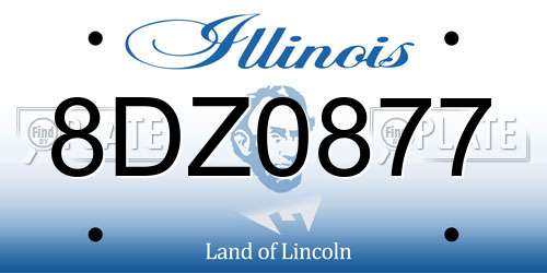 8DZ0877 Illinois License Plate