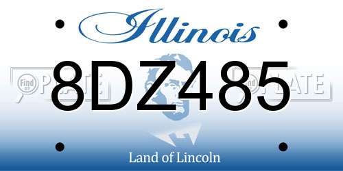 8DZ485 Illinois License Plate