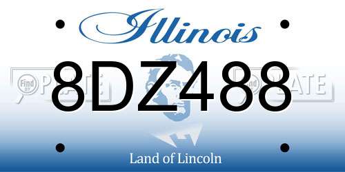 8DZ488 Illinois License Plate